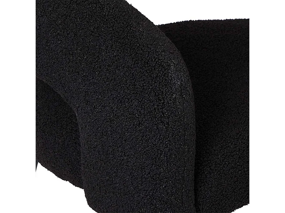 Armlehnstuhl Stuhl Esszimmer aus Boucle Stoff mit vier Füßen (2er Set)