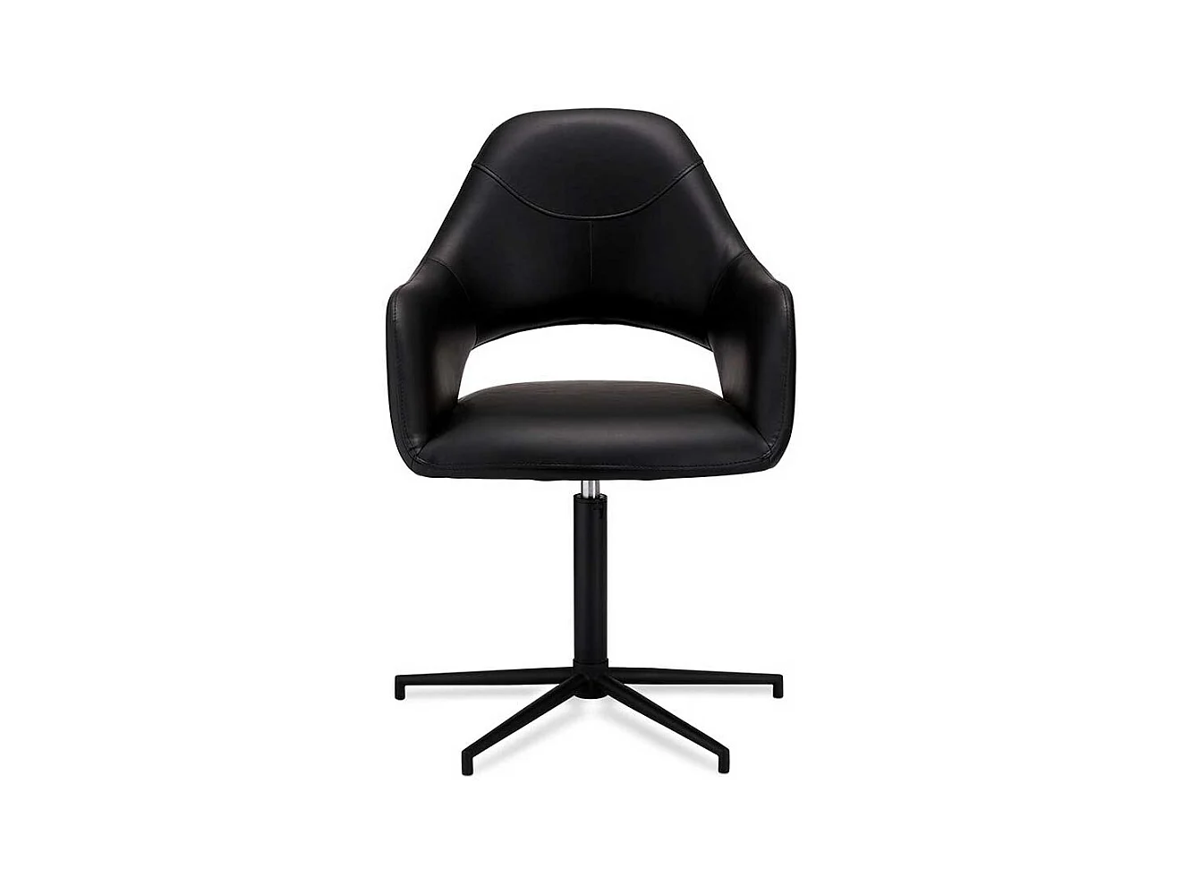 Drehstühle in Schwarz Kunstleder Armlehnen (2er Set)