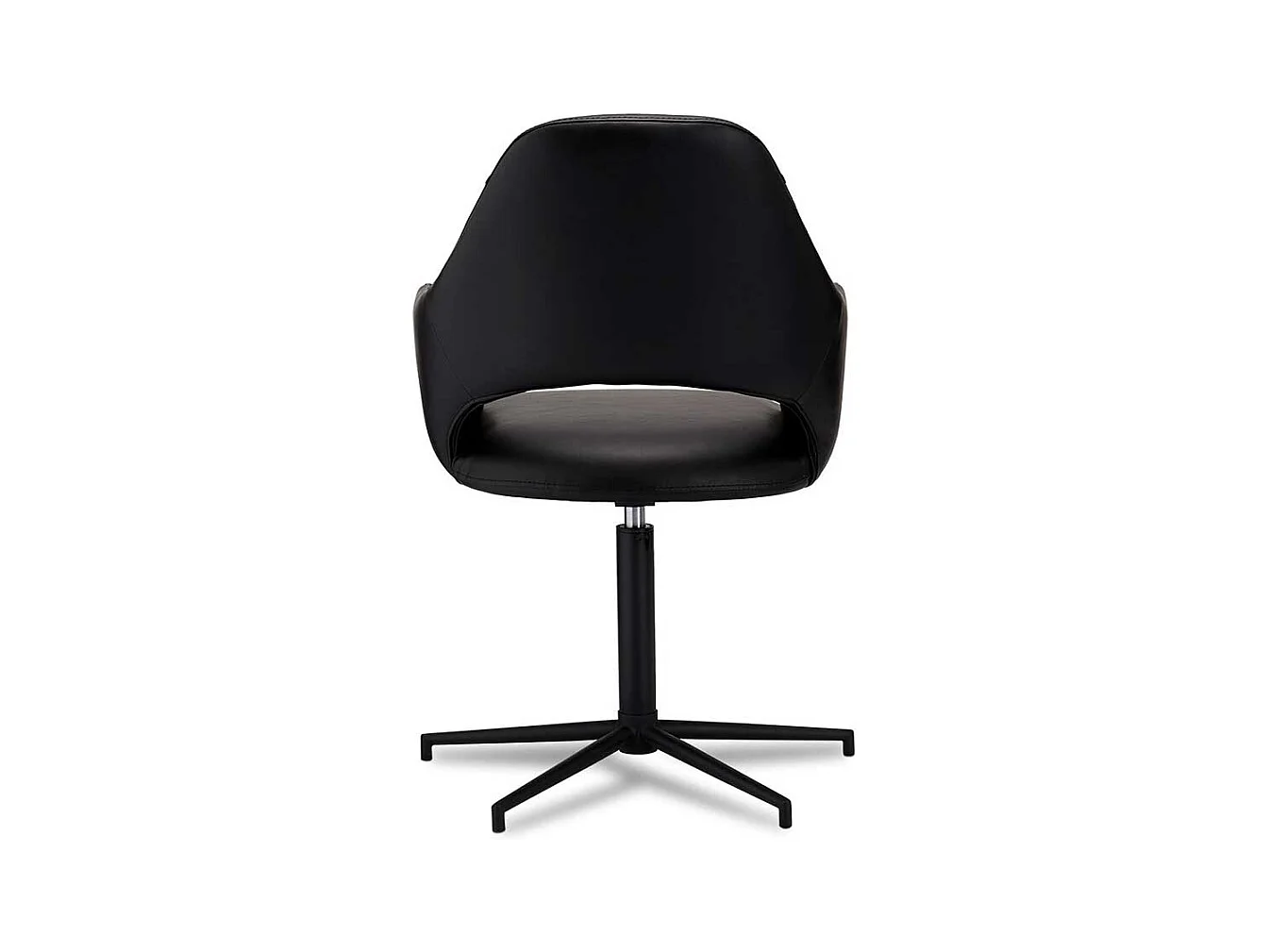 Drehstühle in Schwarz Kunstleder Armlehnen (2er Set)