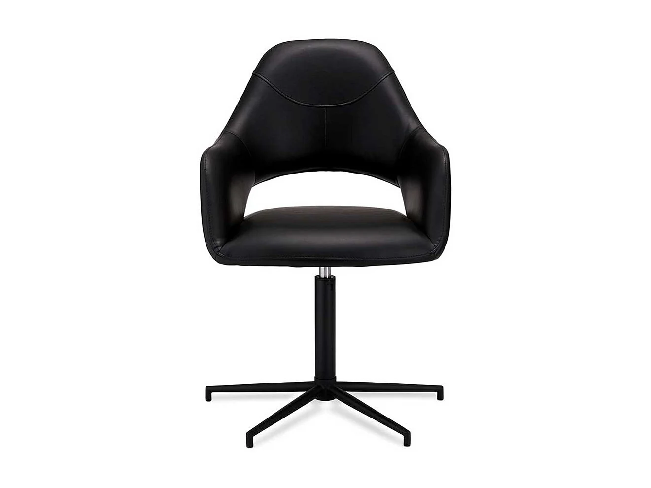 Drehstühle in Schwarz Kunstleder Armlehnen (2er Set)