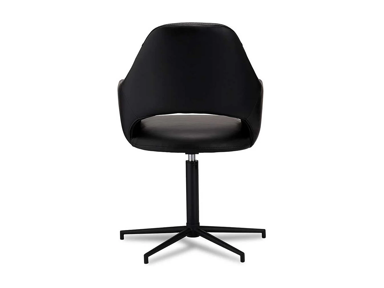 Drehstühle in Schwarz Kunstleder Armlehnen (2er Set)