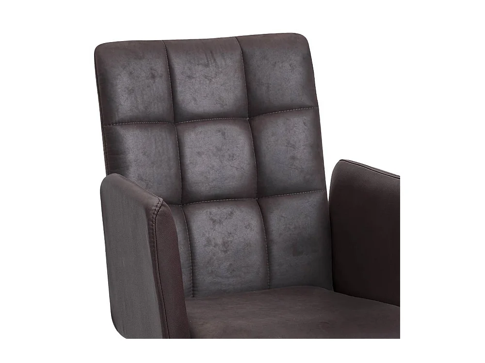 Esszimmerstuhl Armlehnstuhl in Dunkelbraun mit Gestell aus Massivholz