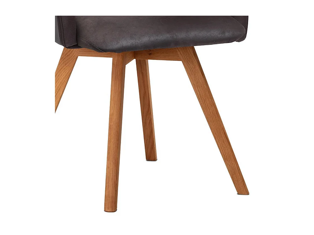 Esszimmerstuhl Armlehnstuhl in Dunkelbraun mit Gestell aus Massivholz