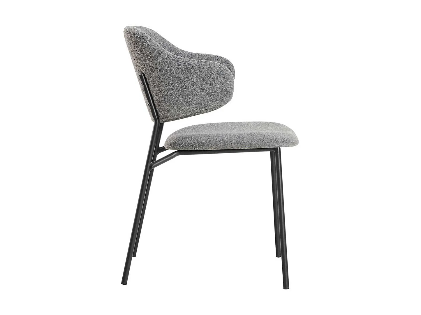 Esszimmerstuhl mit Armlehnen Boucle Stoff (2er Set)