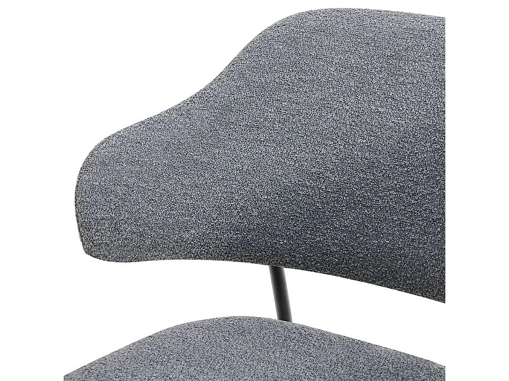 Esszimmerstuhl mit Armlehnen Boucle Stoff (2er Set)