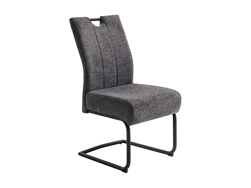 Freischwinger in Anthrazit und Schwarz Metallgestell (2er Set)