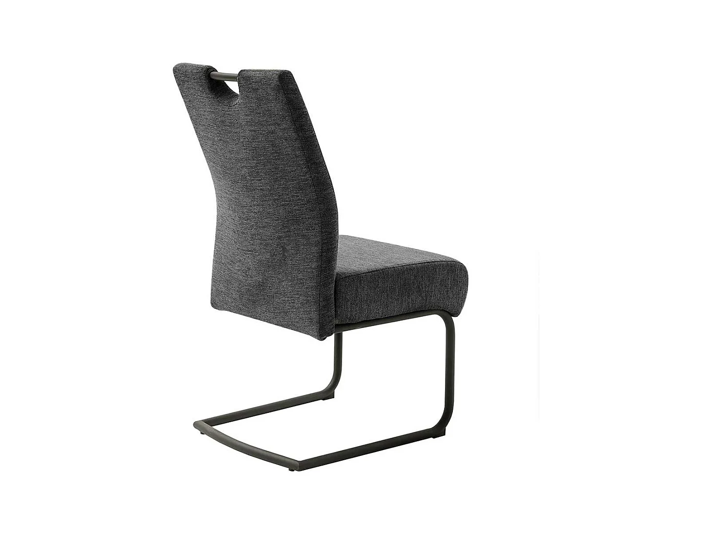 Freischwinger in Anthrazit und Schwarz Metallgestell (2er Set)