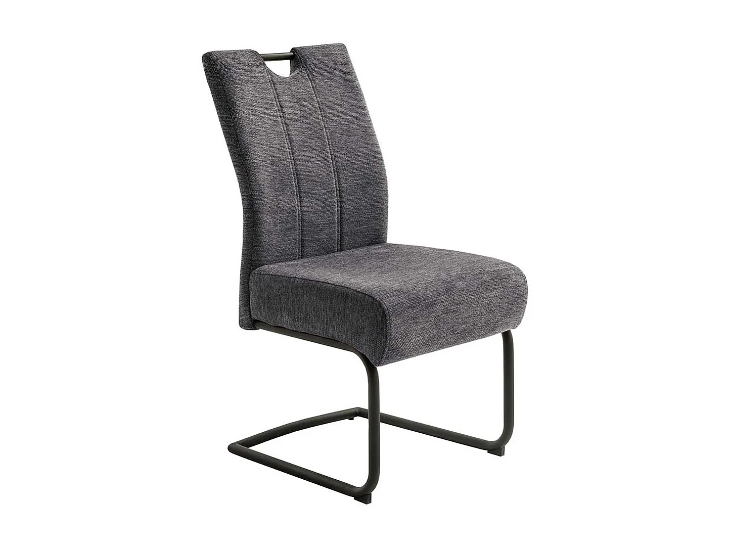 Freischwinger in Anthrazit und Schwarz Metallgestell (2er Set)