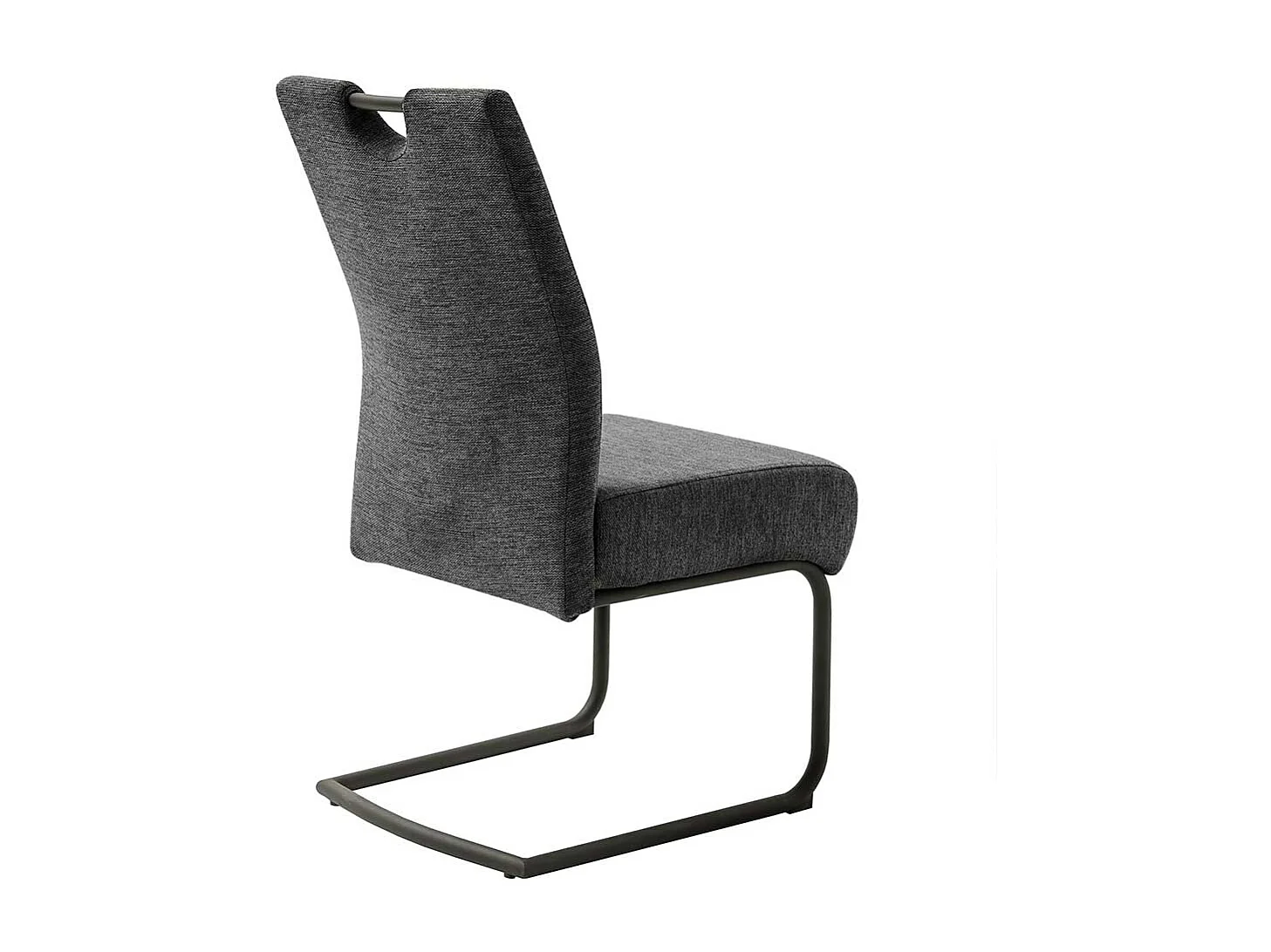 Freischwinger in Anthrazit und Schwarz Metallgestell (2er Set)