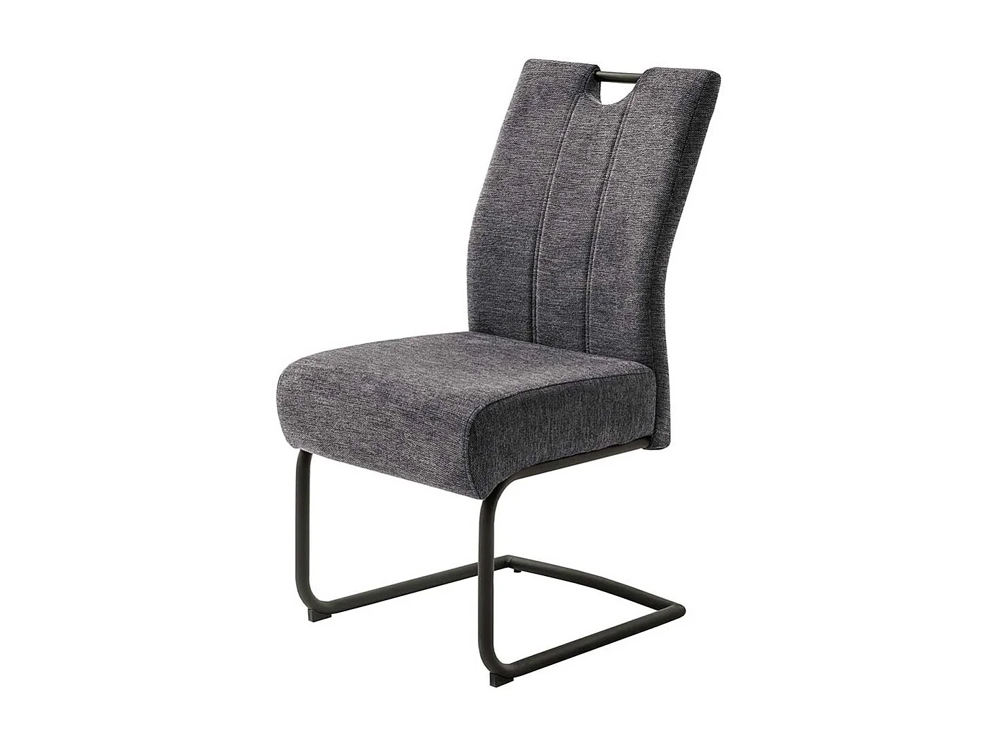 Freischwinger in Anthrazit und Schwarz Metallgestell (2er Set)