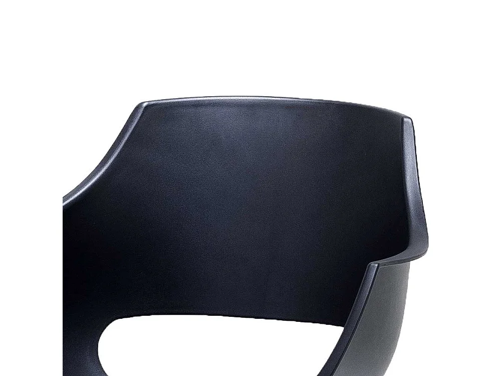 Armstühle in Schwarz Kunststoff Metallbügeln (4er Set)