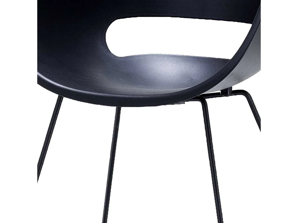 Armstühle in Schwarz Kunststoff Metallbügeln (4er Set)