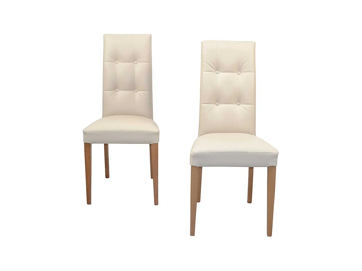 Esszimmerstühle Hochlehner in Beige Eichefarben (2er Set)