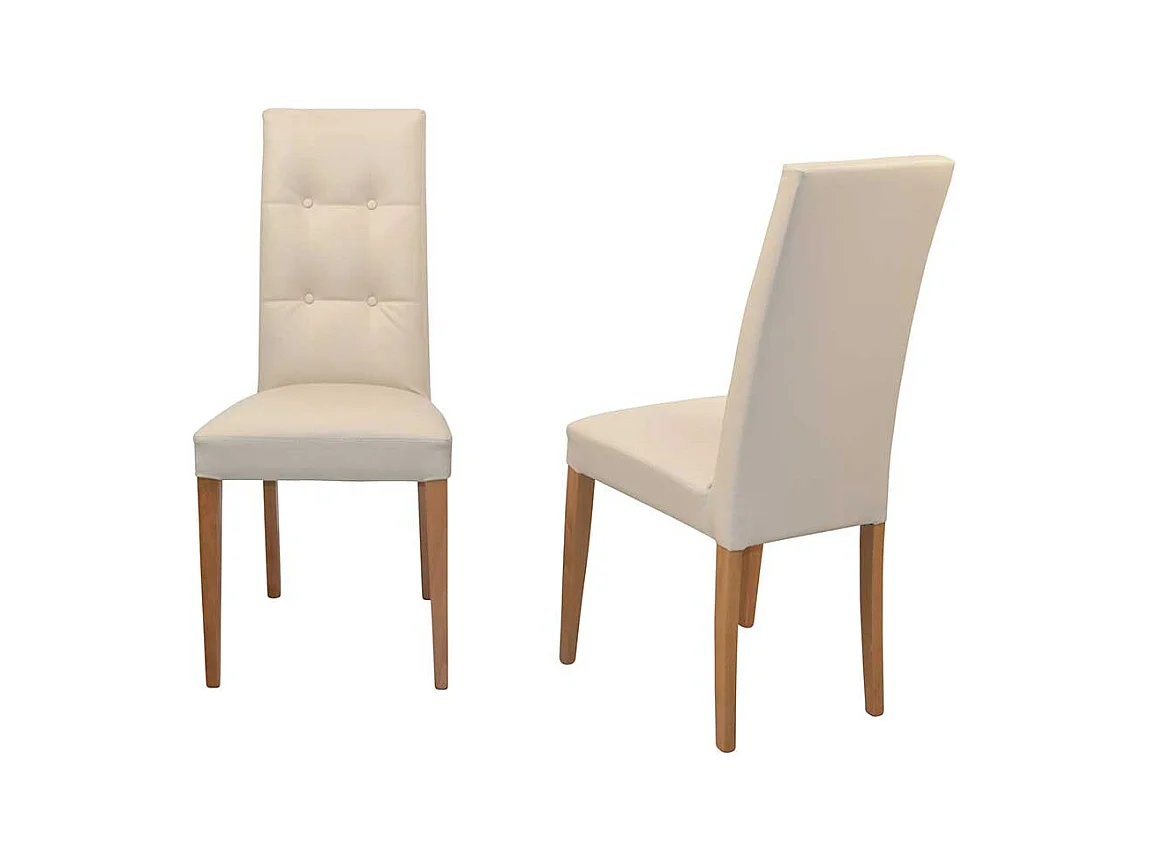 Esszimmerstühle Hochlehner in Beige Eichefarben (2er Set)