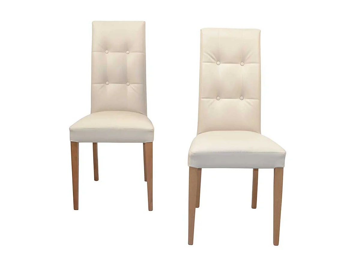 Esszimmerstühle Hochlehner in Beige Eichefarben (2er Set)