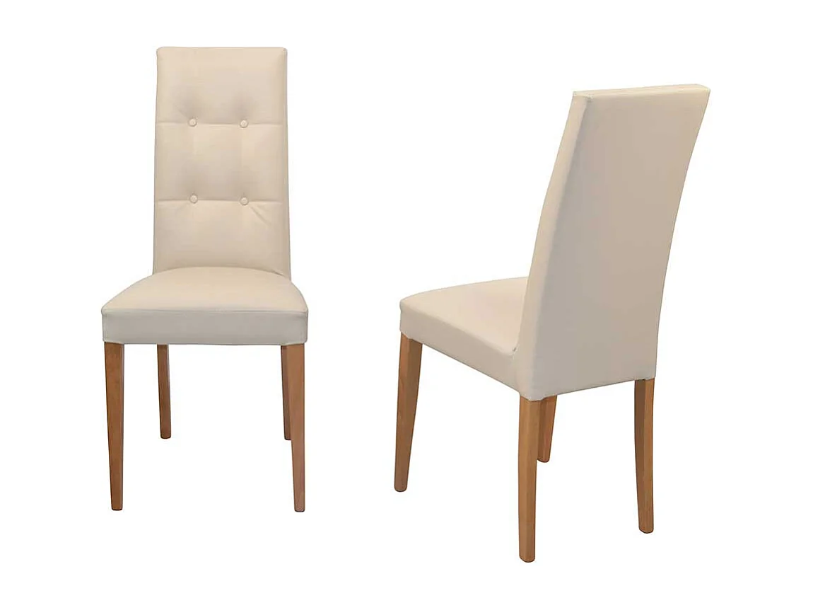 Esszimmerstühle Hochlehner in Beige Eichefarben (2er Set)