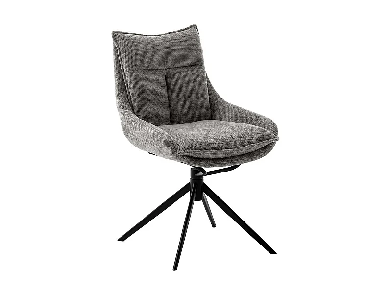 Esszimmerstuhl Anthrazit drehbar Strukturstoff (2er Set)