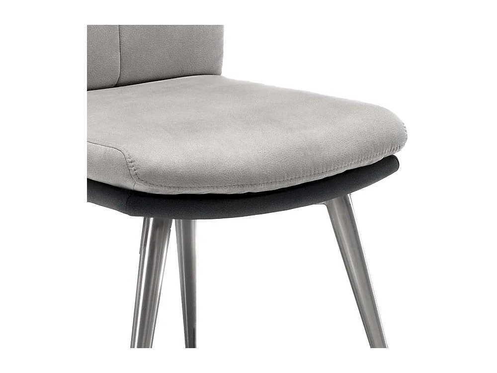 Esstischstühle in Hellgrau Microfaser (2er Set)