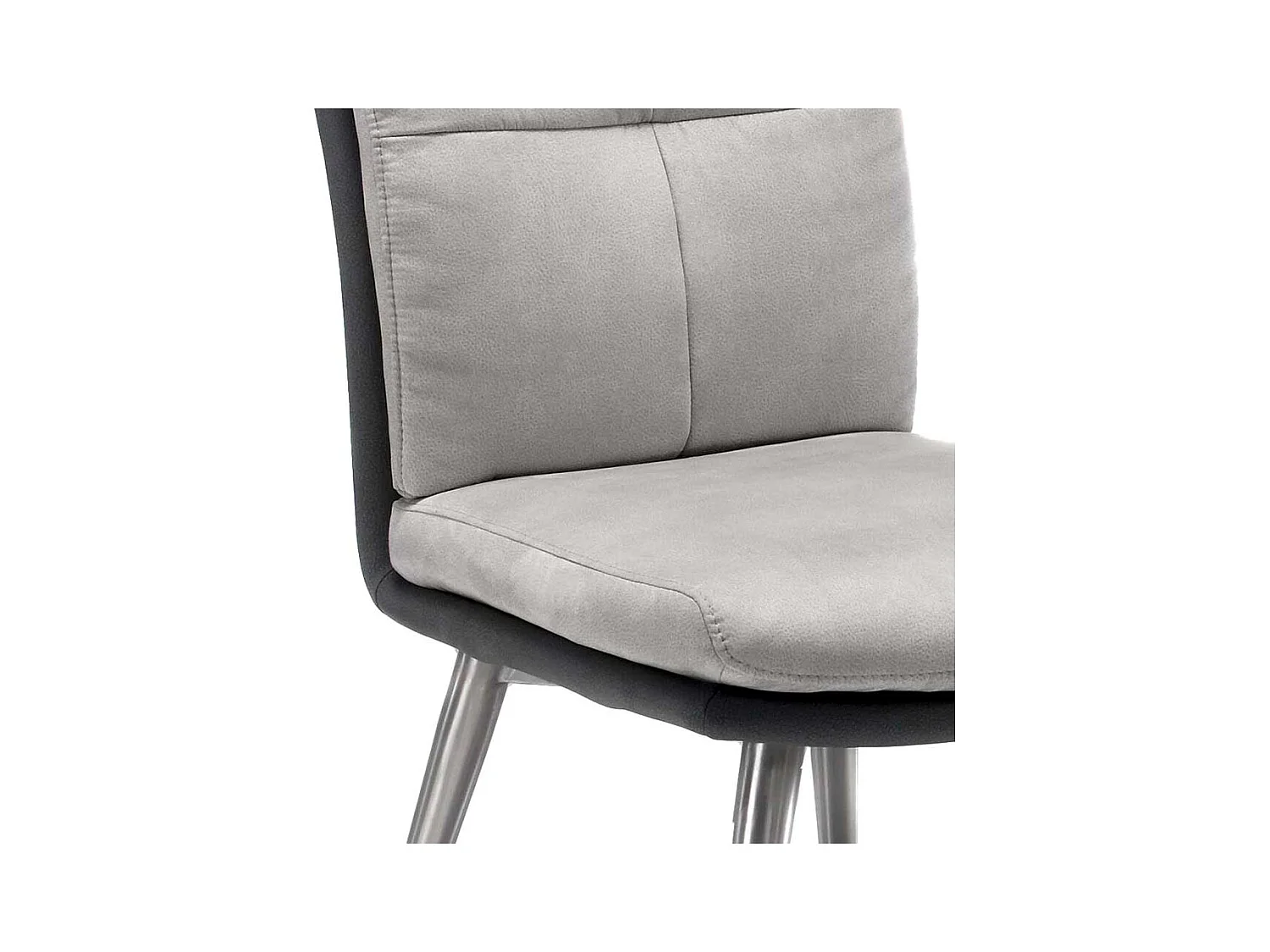 Esstischstühle in Hellgrau Microfaser (2er Set)