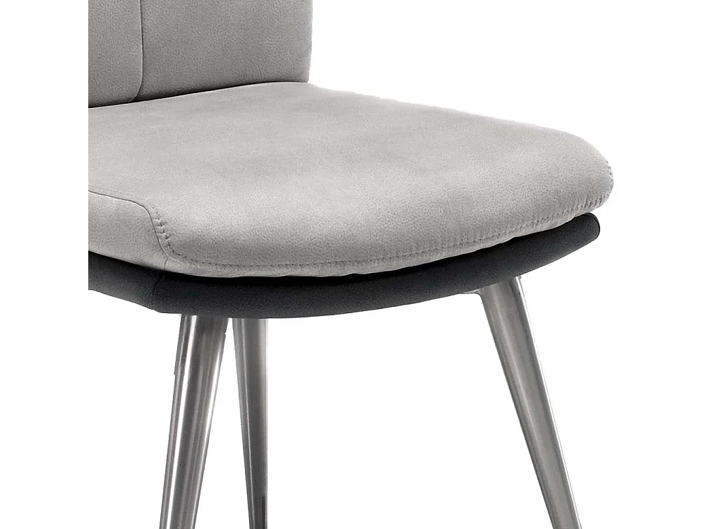 Esstischstühle in Hellgrau Microfaser (2er Set)