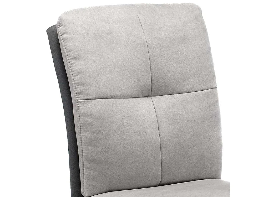 Esstischstühle in Hellgrau Microfaser (2er Set)