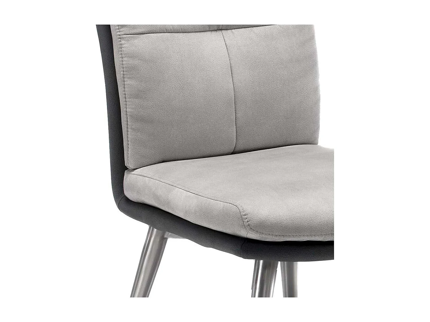 Esstischstühle in Hellgrau Microfaser (2er Set)