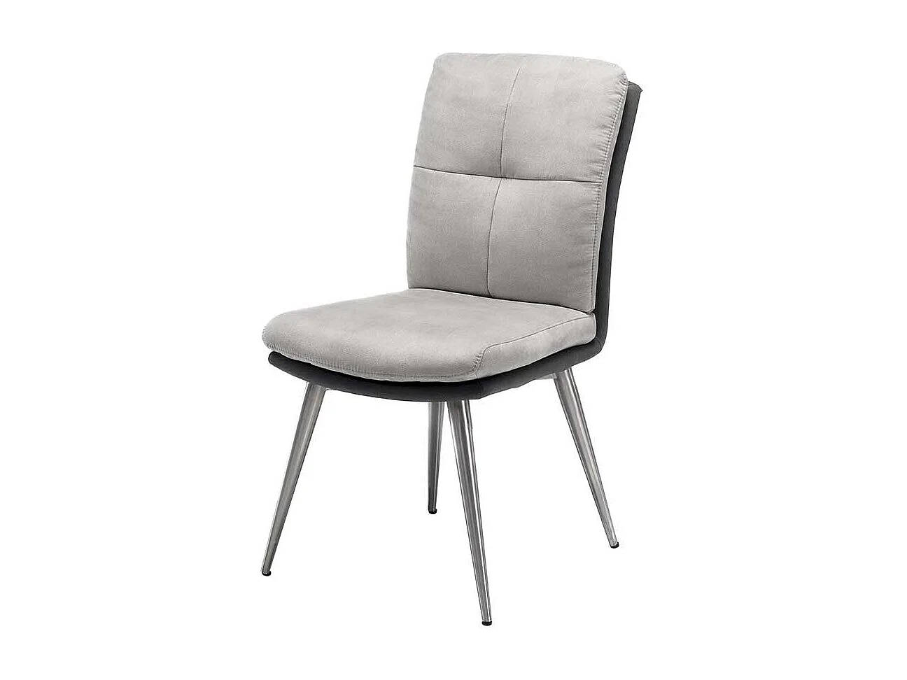 Esstischstühle in Hellgrau Microfaser (2er Set)