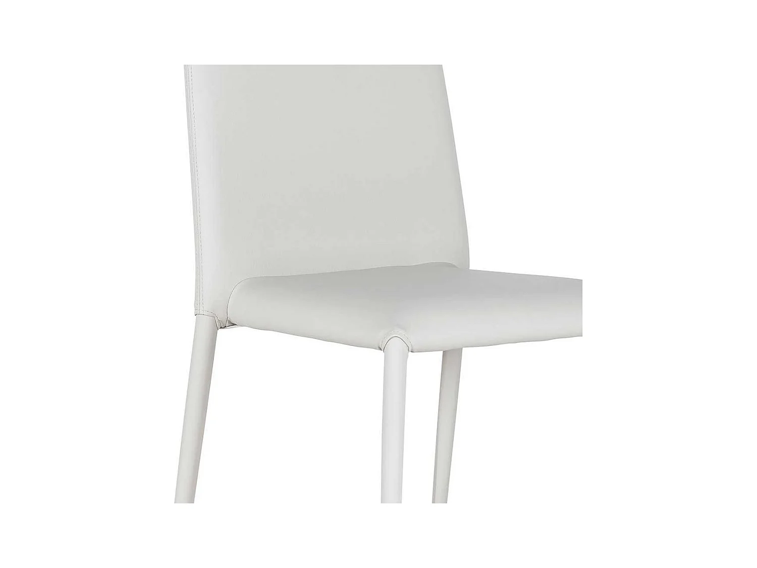 Stuhl Set in Weiß Kunstleder Metall (4er Set)