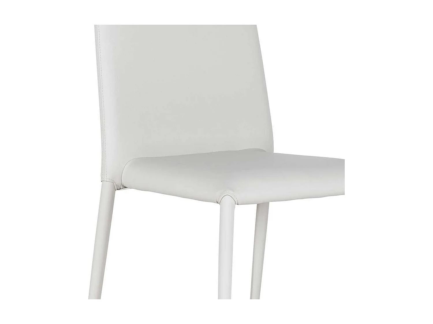 Stuhl Set in Weiß Kunstleder Metall (4er Set)