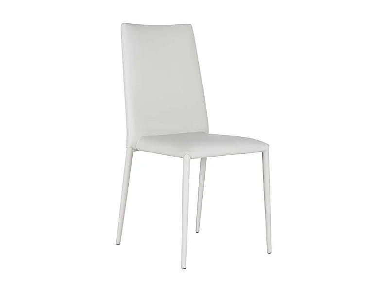 Stuhl Set in Weiß Kunstleder Metall (4er Set)