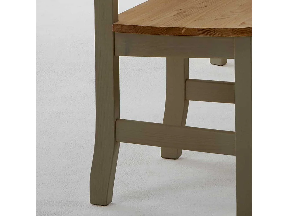 Holzstuhl in Grau Kiefer massiv Landhaus (2er Set)