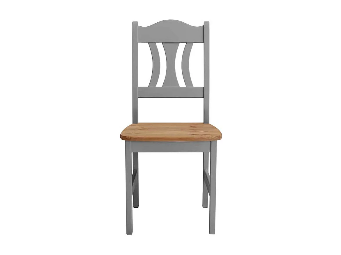 Holzstuhl in Grau Kiefer massiv Landhaus (2er Set)