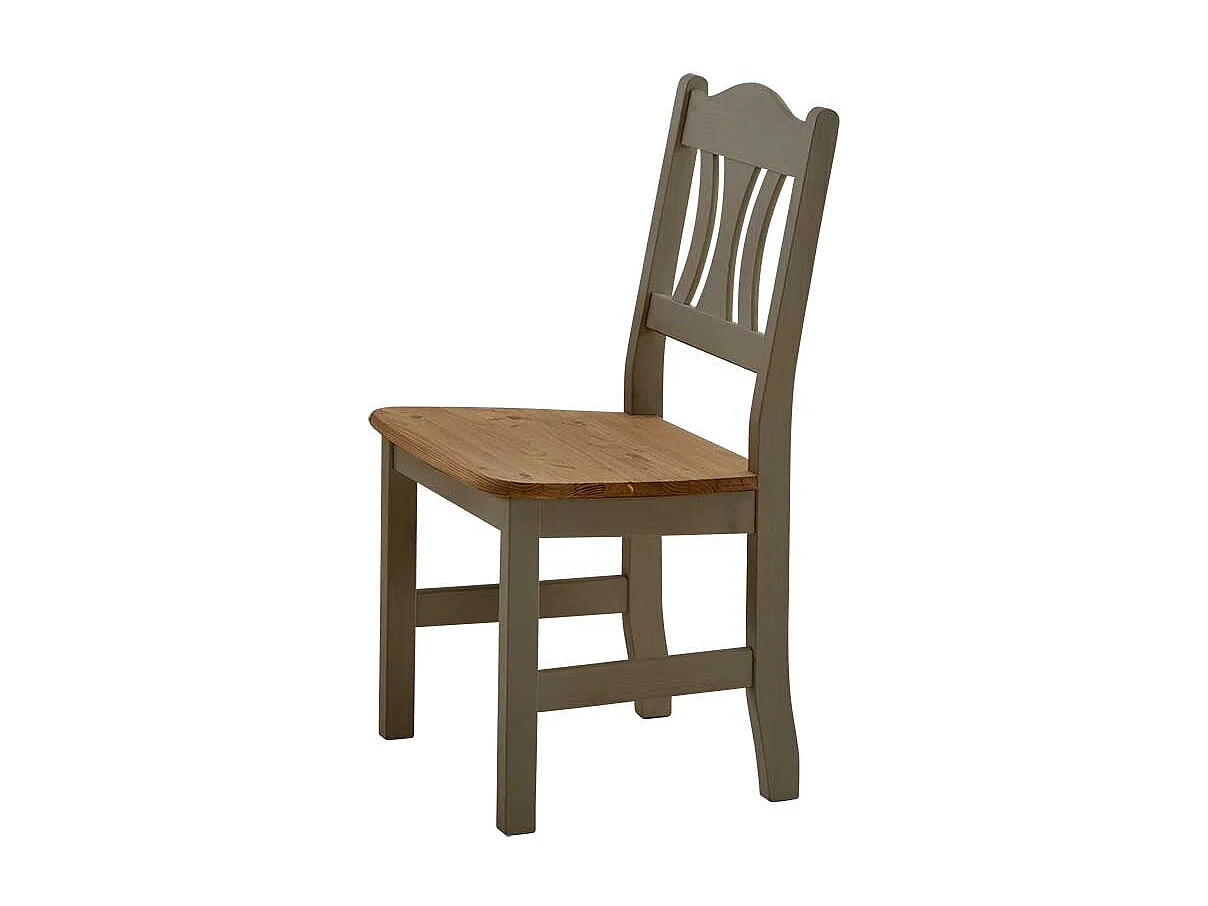 Holzstuhl in Grau Kiefer massiv Landhaus (2er Set)