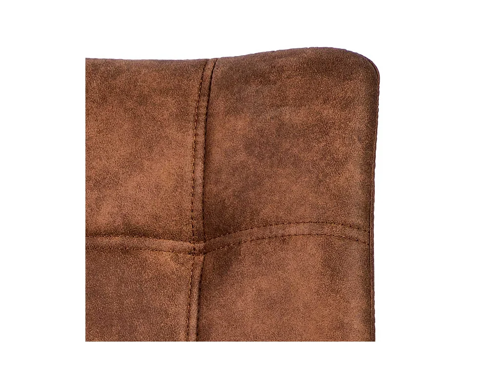 Moderner Esszimmerstuhl in Cognac Braun und Schwarz gepolstert