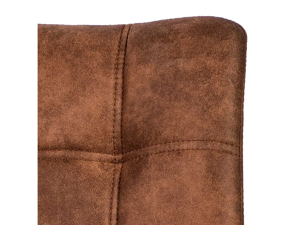 Moderner Esszimmerstuhl in Cognac Braun und Schwarz gepolstert