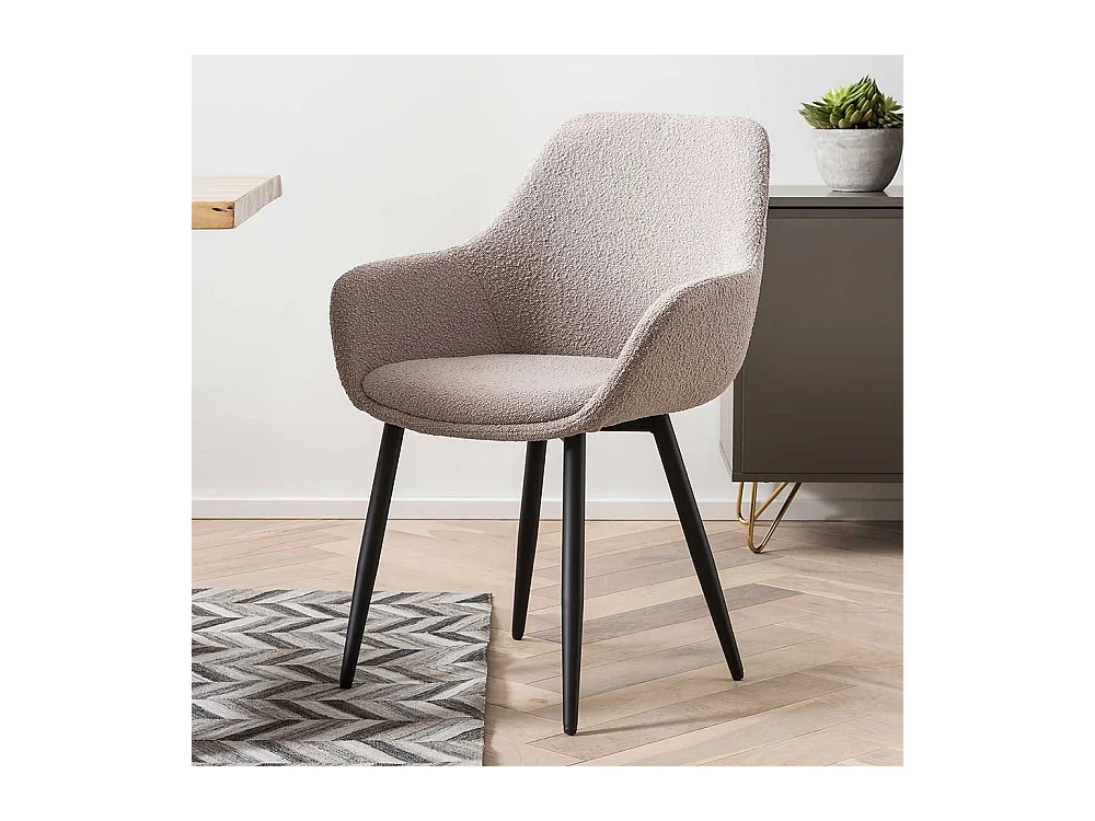 Esstisch Stühle mit Armlehnen in Taupe 86 cm hoch (2er Set)