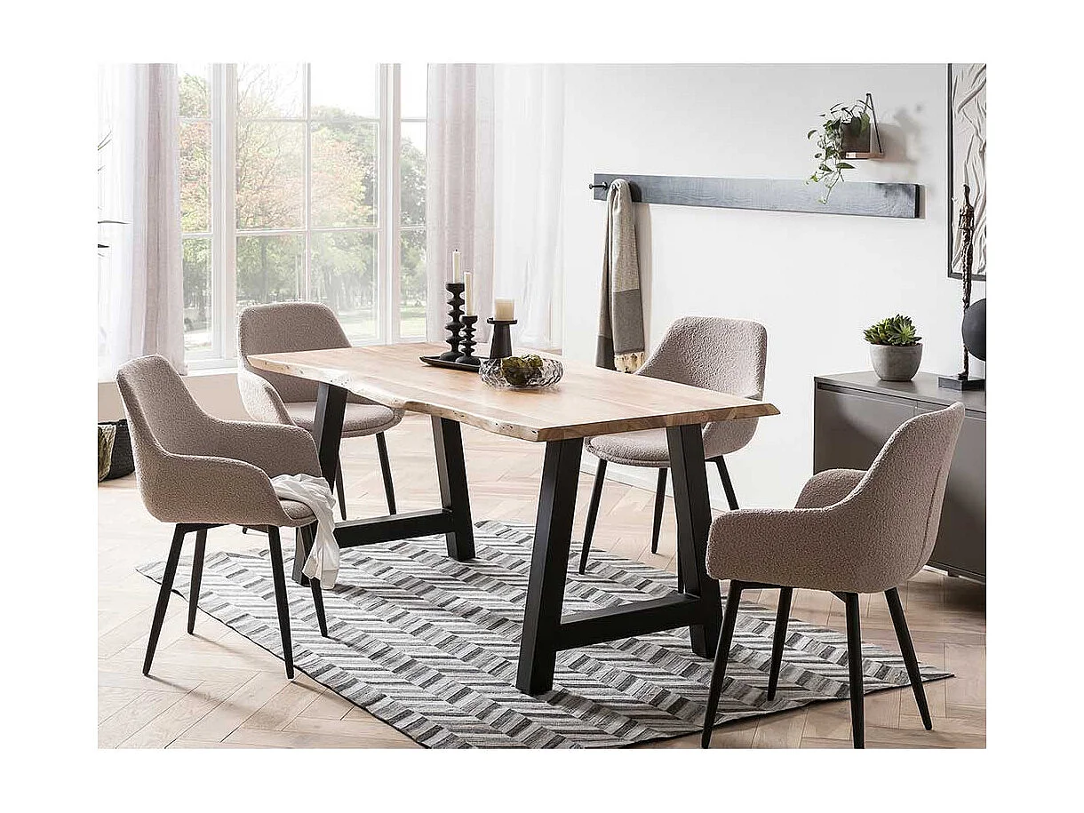 Esstisch Stühle mit Armlehnen in Taupe 86 cm hoch (2er Set)