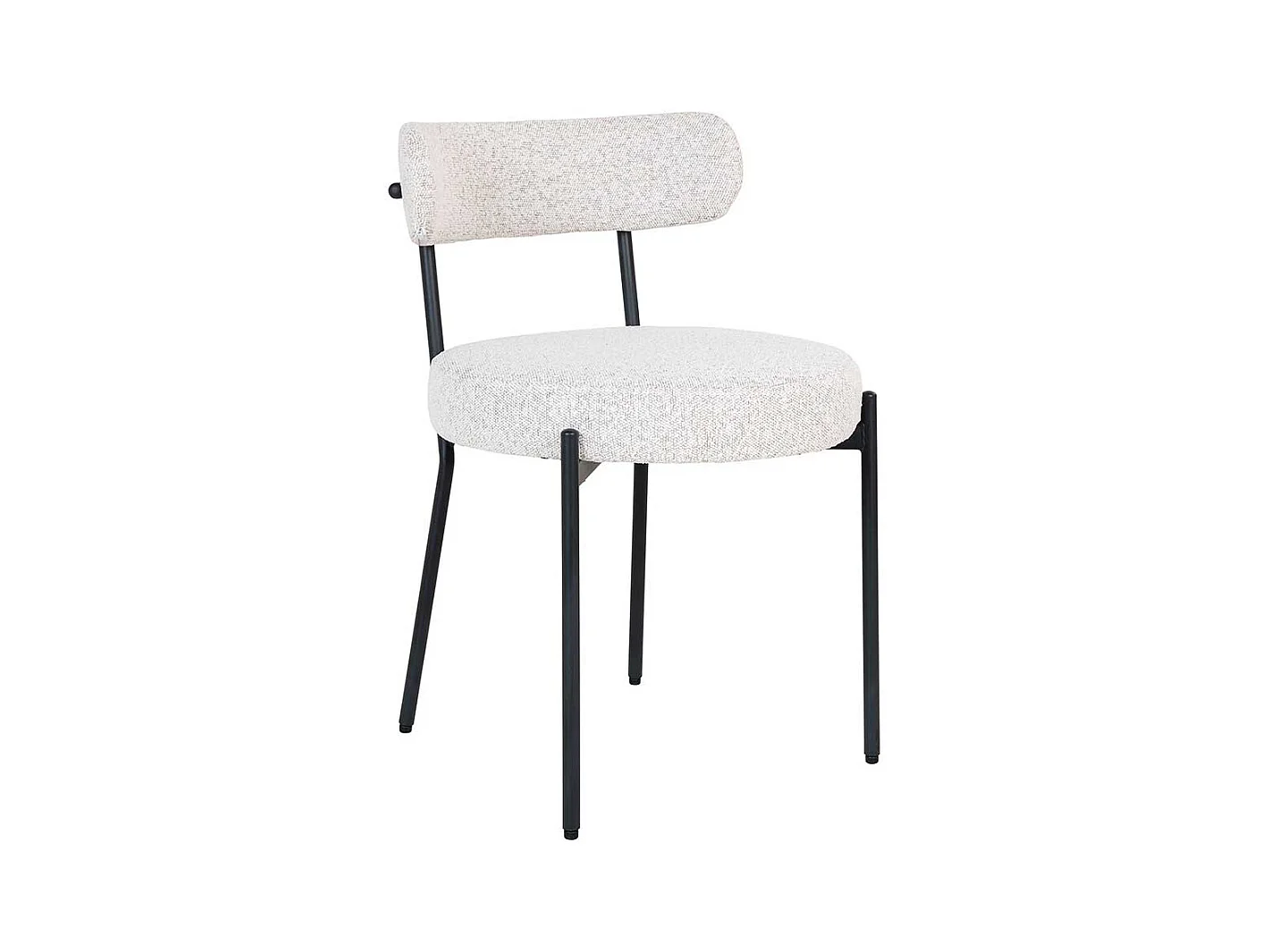 Esstisch Stühle Polsterstuhl Set in Cremeweiß und Schwarz (2er Set)