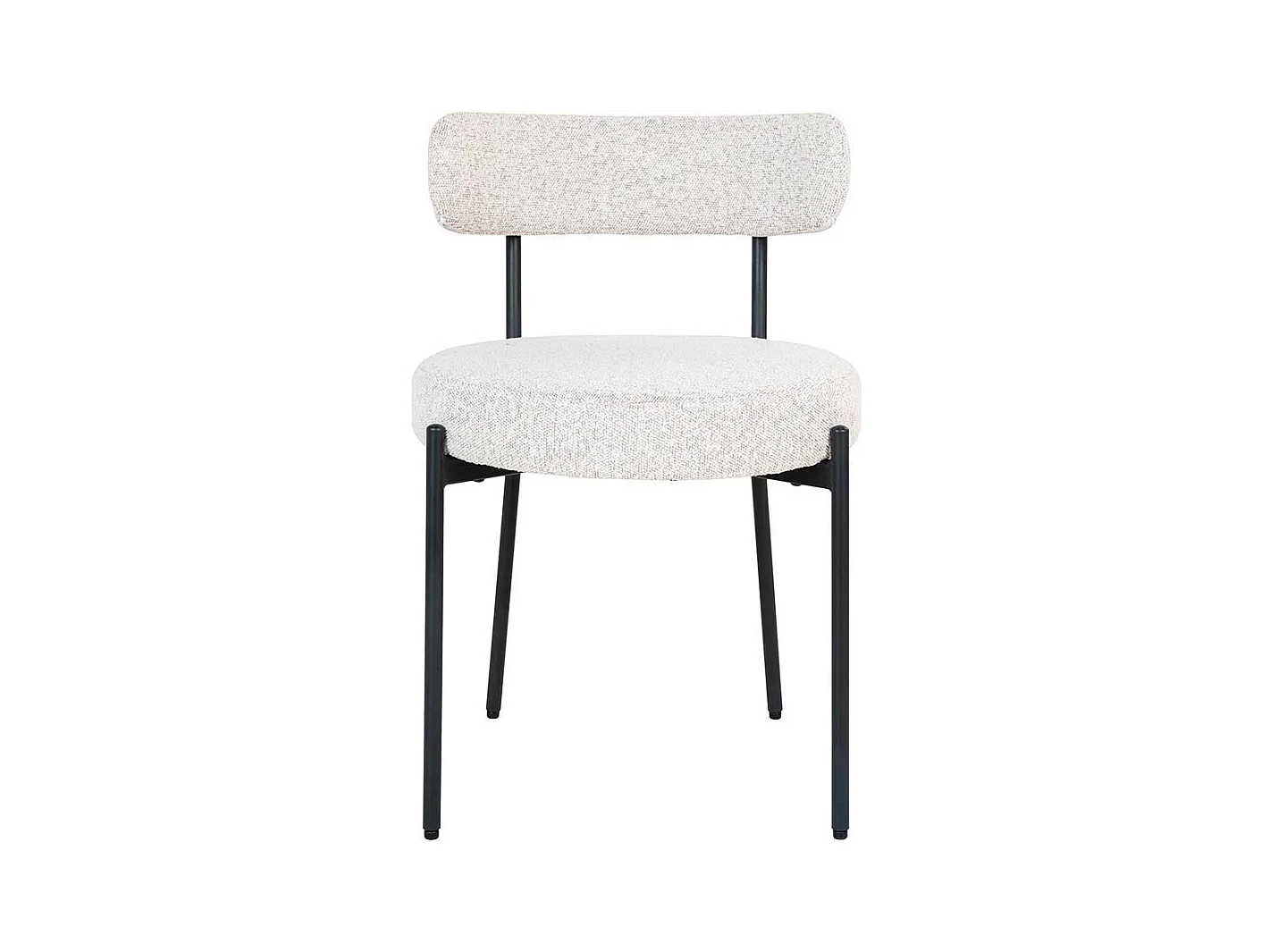 Esstisch Stühle Polsterstuhl Set in Cremeweiß und Schwarz (2er Set)
