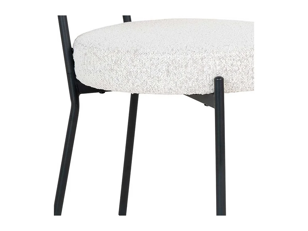 Esstisch Stühle Polsterstuhl Set in Cremeweiß und Schwarz (2er Set)