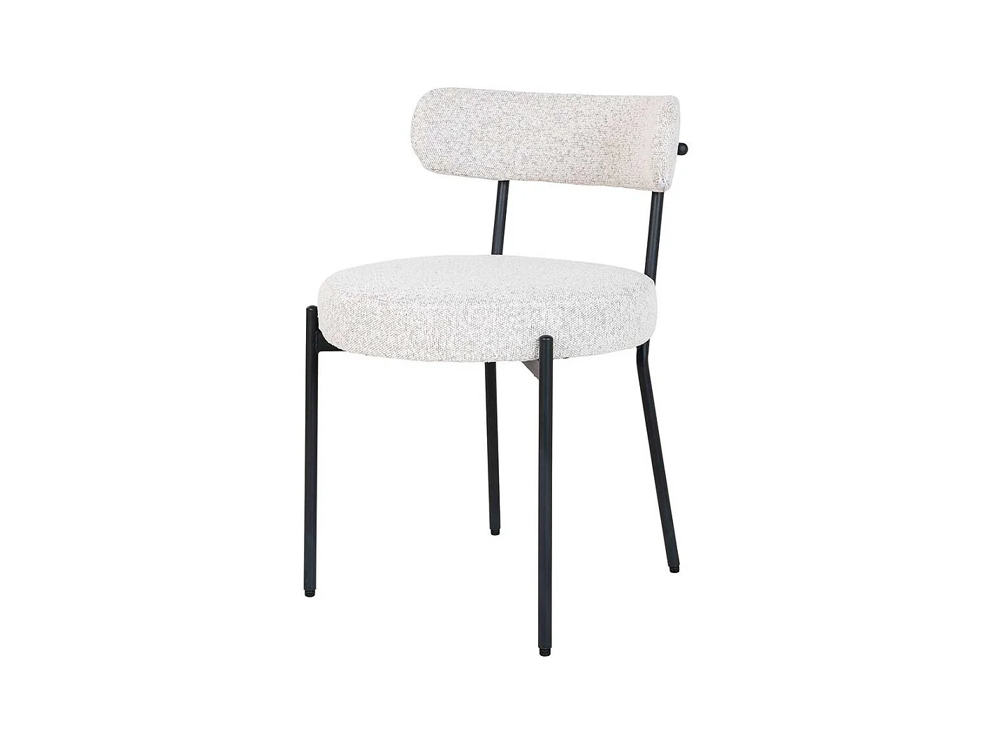 Esstisch Stühle Polsterstuhl Set in Cremeweiß und Schwarz (2er Set)