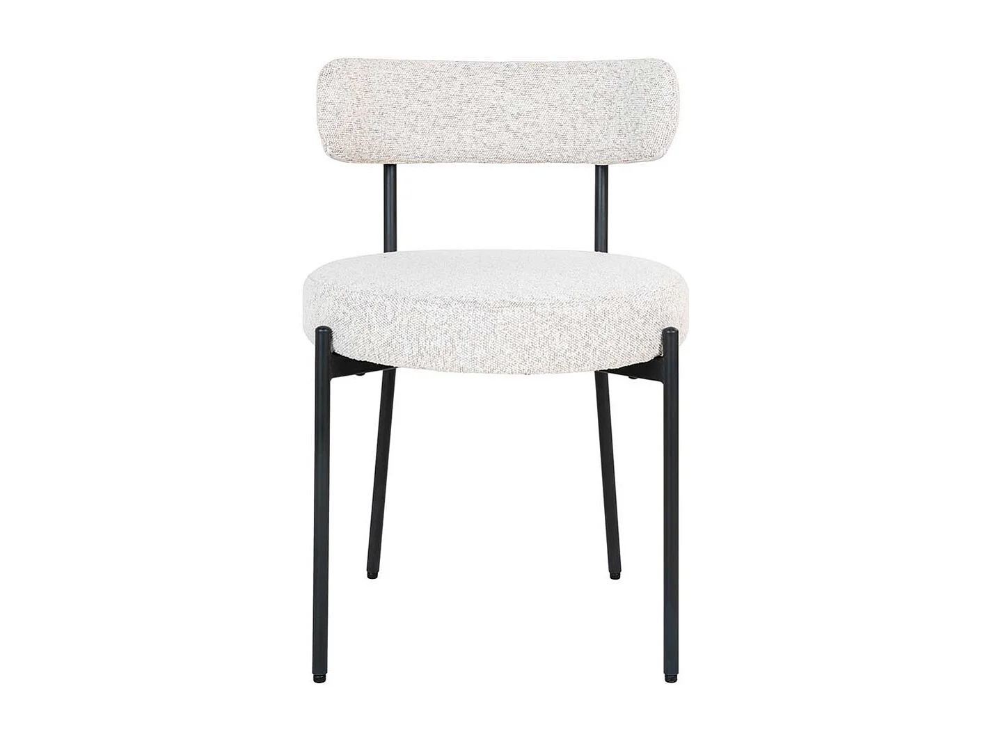 Esstisch Stühle Polsterstuhl Set in Cremeweiß und Schwarz (2er Set)