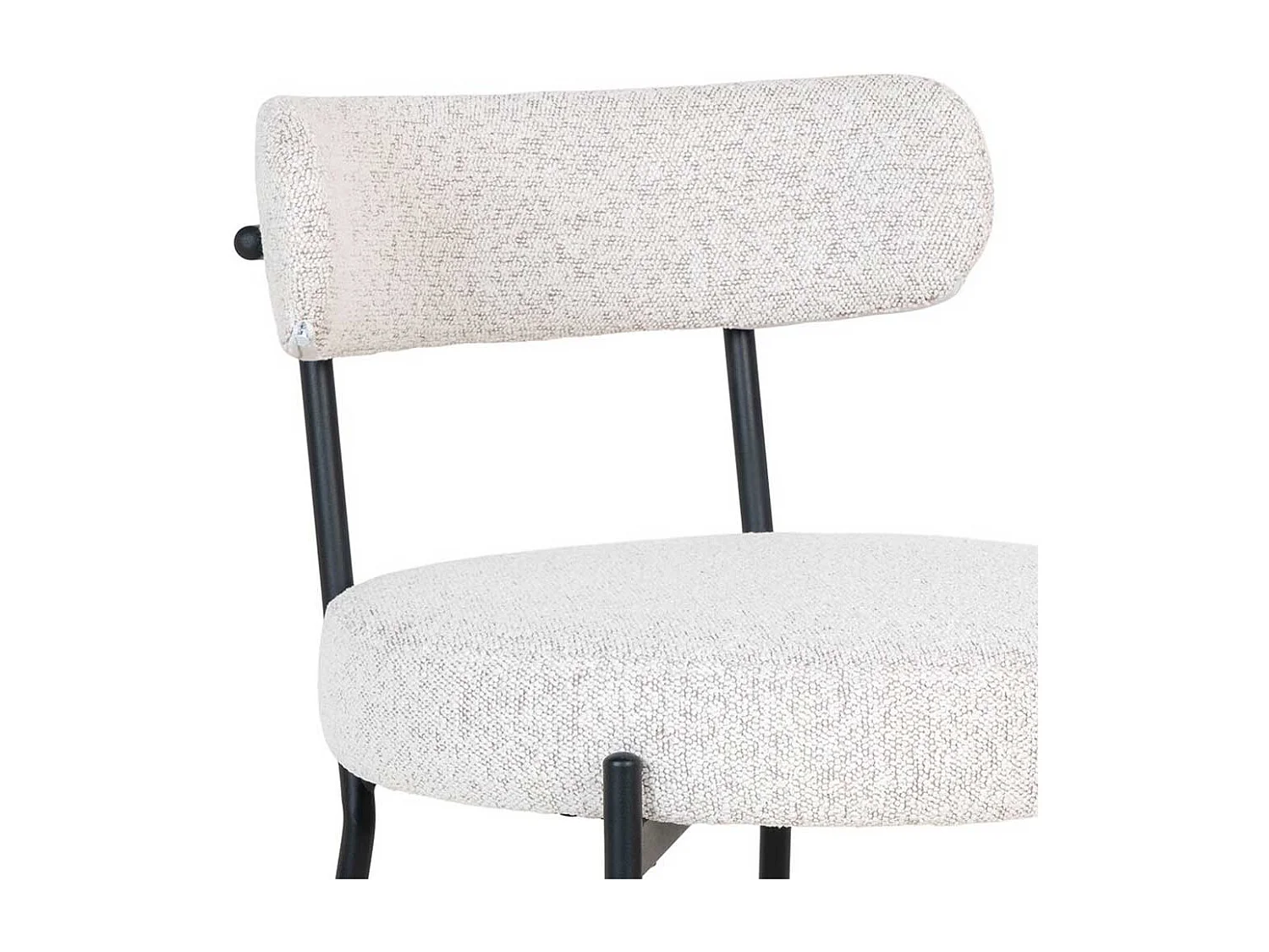 Esstisch Stühle Polsterstuhl Set in Cremeweiß und Schwarz (2er Set)