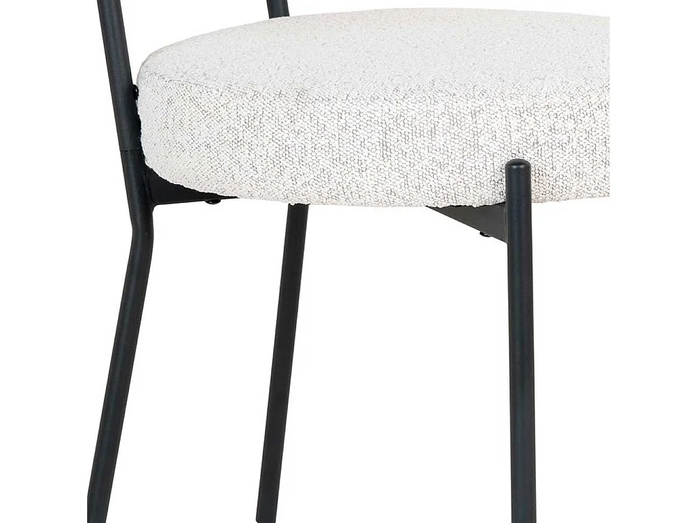 Esstisch Stühle Polsterstuhl Set in Cremeweiß und Schwarz (2er Set)