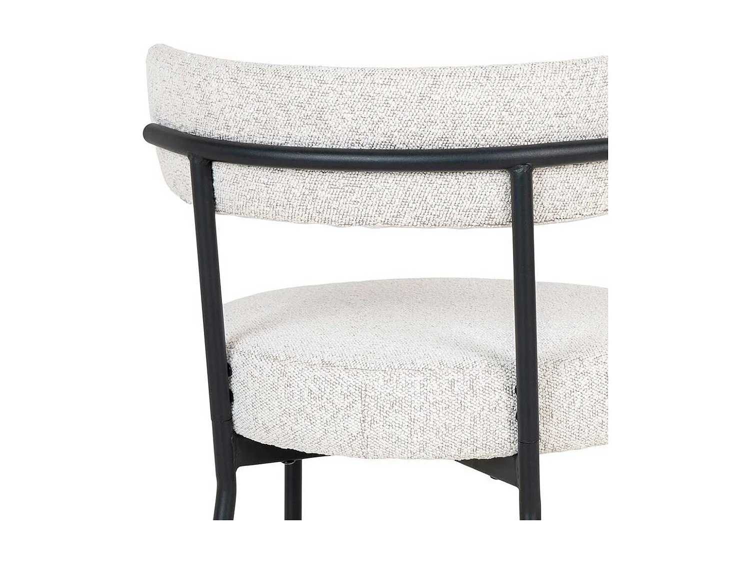 Esstisch Stühle Polsterstuhl Set in Cremeweiß und Schwarz (2er Set)