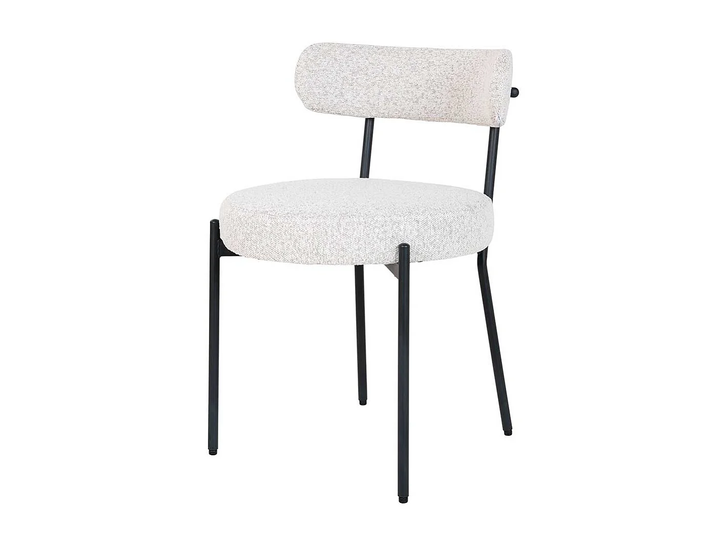 Esstisch Stühle Polsterstuhl Set in Cremeweiß und Schwarz (2er Set)