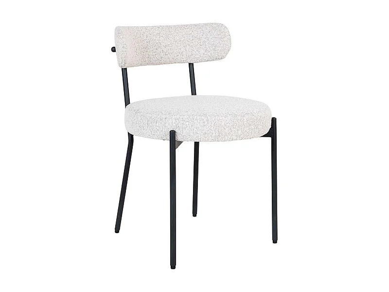 Esstisch Stühle Polsterstuhl Set in Cremeweiß und Schwarz (2er Set)