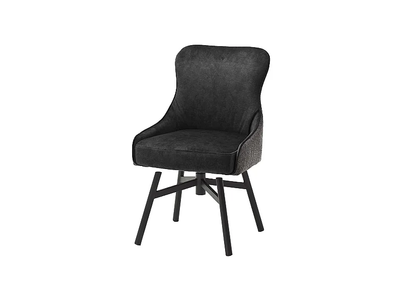 Esstisch St�hle in Anthrazit Stoff drehbar (2er Set)