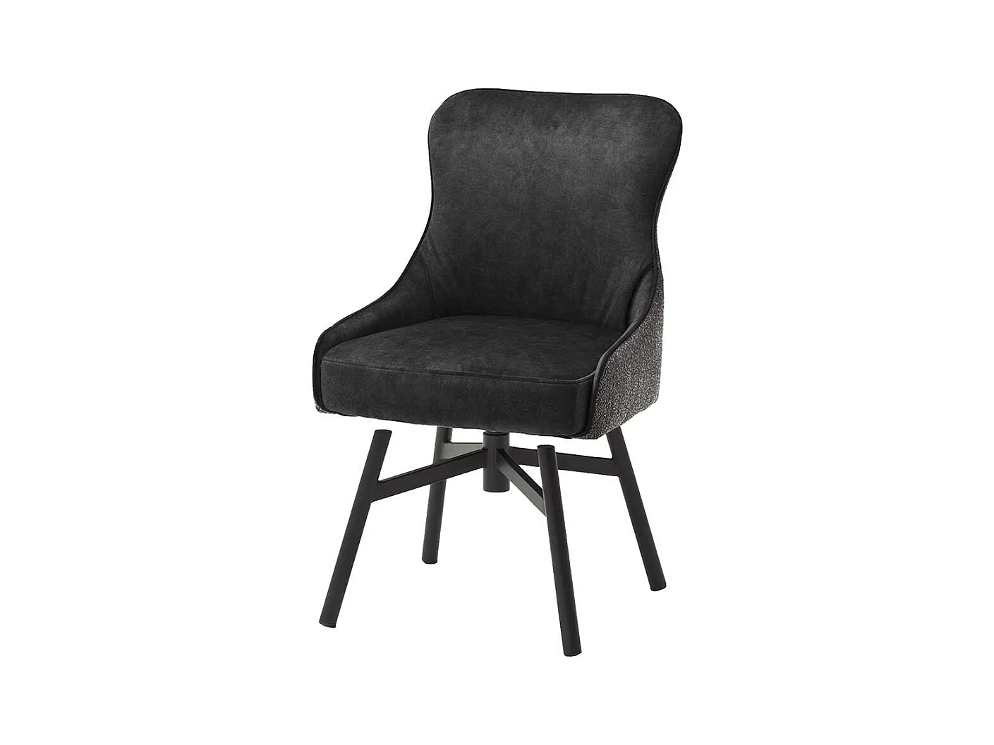 Esstisch St�hle in Anthrazit Stoff drehbar (2er Set)