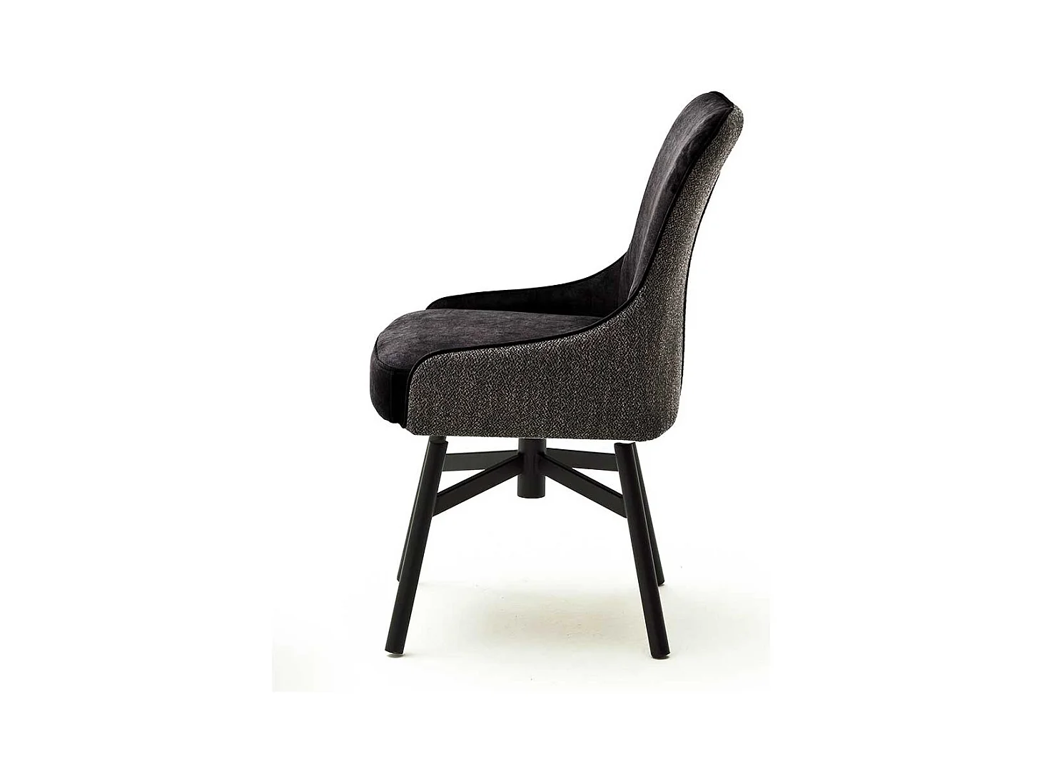 Esstisch St�hle in Anthrazit Stoff drehbar (2er Set)